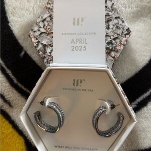 Magically Perfect. April 2025, hematite. Elegant Silver Hoop Earrings by BP